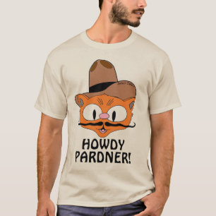 HOWDY PARDNER! Cartoon Mustache Cat Señor Gato™ T-Shirt