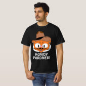 HOWDY PARDNER! Cowboy Mustache Cat T-Shirt (Vorne ganz)