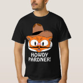 HOWDY PARDNER! Cowboy Mustache Cat T-Shirt (Vorderseite)