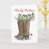 Howdy Partner Christmas Grußkarte Karte (Gelbe Blume)