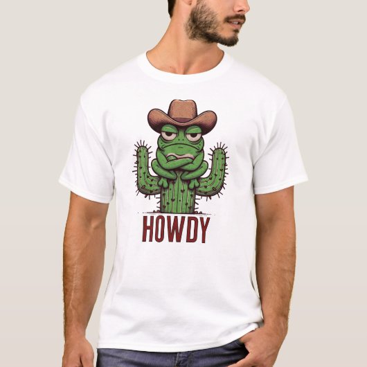 Howdy Partner! Erstaunlicher Frog Cowboy im Stil e T-Shirt (Vorderseite)