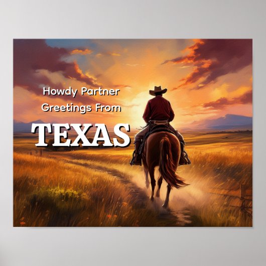 Howdy Partner Greetings from Texas Poster (Vorne)