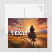 Howdy Partner Greetings from Texas Postkarte (Vorne/Hinten)