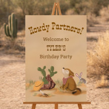Howdy Partners Wild West Willkommensschild