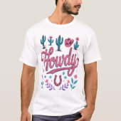 Howdy Pastel Cowgirl Western Graphic T-Shirt (Vorderseite)