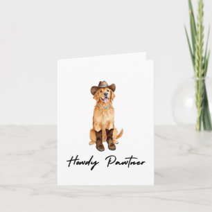 Howdy Pawtner Golden Retriever Wassercolor Karte