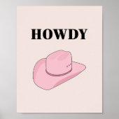Howdy Pink Cowboy Hat Poster (Vorne)