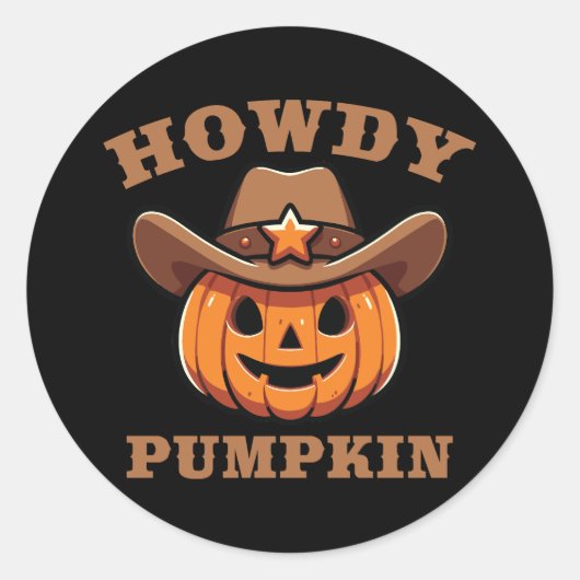 Howdy Pumpkin Cowboy Halloween Sticker (Vorderseite)