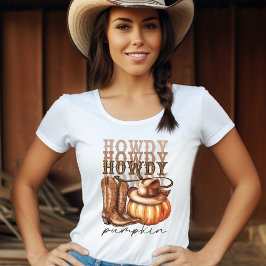 Howdy Pumpkin Cowgirl Western T - Shirt