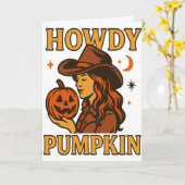 Howdy Pumpkin’ geklappte Grußkarte Karte (Gelbe Blume)