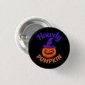 Howdy Pumpkin Halloween Button (Vorne & Hinten)