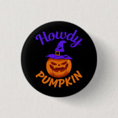 Howdy Pumpkin Halloween Button (Vorderseite)