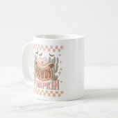 Howdy Pumpkin Halloween Retro Western Cowgirl Kaffeetasse (Vorderseite Links)