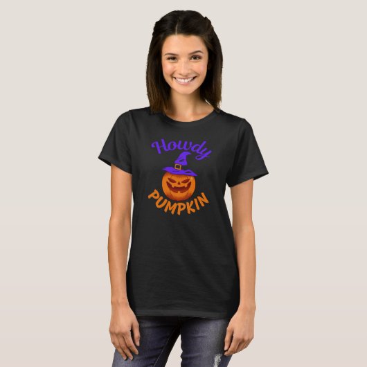Howdy Pumpkin Halloween T-Shirt (Vorne ganz)