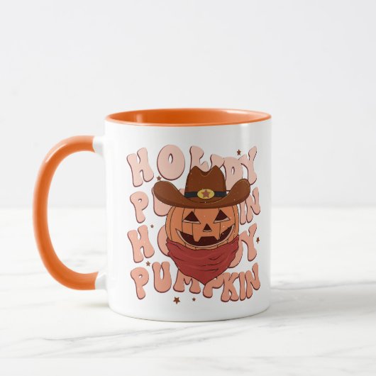 Howdy Pumpkin Retro Halloween Tasse (Links)