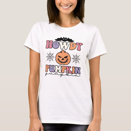 Howdy Pumpkin T - Shirt | Spooky Western Halloween (Vorderseite)