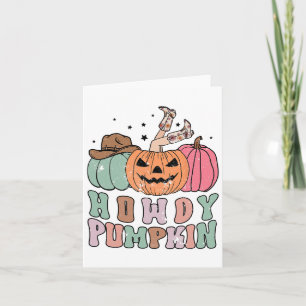 Howdy Pumpkin Western Fall Rodeo Halloween Karte