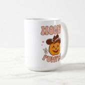 Howdy Pumpkin Western Retro Halloween Kaffeetasse (VorderseiteRechts)