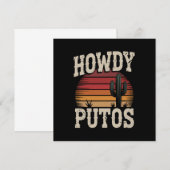 Howdy Putos Funny Cactus Retro Vintag Einladung (Vorne/Hinten)
