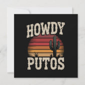 Howdy Putos Funny Cactus Retro Vintag Einladung (Vorderseite)