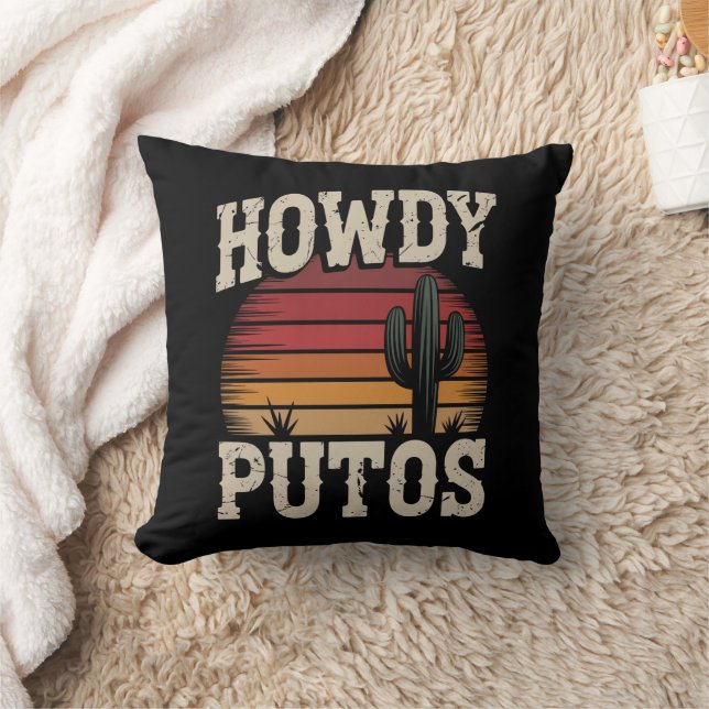 Howdy Putos Funny Cactus Retro Vintag Kissen (Decke)