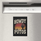 Howdy Putos Funny Cactus Retro Vintag Magnet (In Situ (Geschirrspüler))