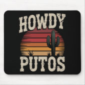 Howdy Putos Funny Cactus Retro Vintag Mousepad (Vorne)