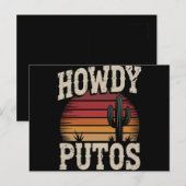 Howdy Putos Funny Cactus Retro Vintag Postkarte (Vorne/Hinten)