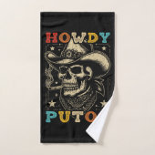 Howdy Putos Funny Skull Retro Vintag Badhandtuch Set (Handtuch)