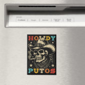 Howdy Putos Funny Skull Retro Vintag Magnet (In Situ (Geschirrspüler))