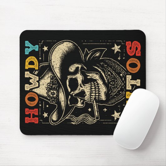 Howdy Putos Funny Skull Retro Vintag Mousepad (Mit Mouse)