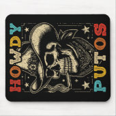 Howdy Putos Funny Skull Retro Vintag Mousepad (Vorne)