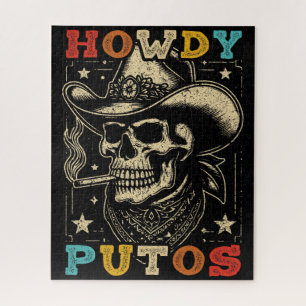 Howdy Putos Funny Skull Retro Vintag Puzzle