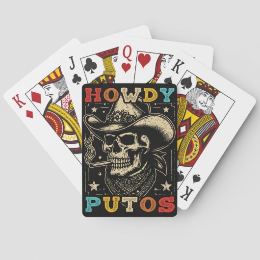 Howdy Putos Funny Skull Retro Vintag Spielkarten (Rückseite)