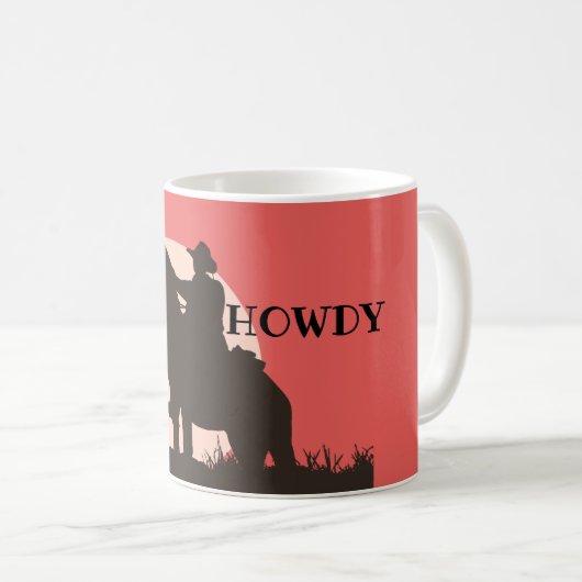 Howdy Ranch Cowboy Horse Western Kaffeemaschine Ta Kaffeetasse (VorderseiteRechts)