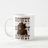 Howdy Retro Western Black Cowgirl Melanin Afro Wom Kaffeetasse (Links)