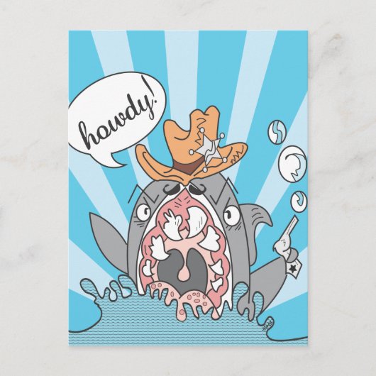 Howdy Shark Postcard Postkarte (Vorderseite)