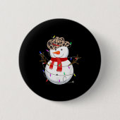 Howdy Snowman Funny Cowboy Hat Western Christmas 2 Button (Vorderseite)