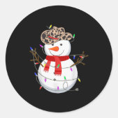 Howdy Snowman Funny Cowboy Hat Western Christmas 2 Runder Aufkleber (Vorderseite)