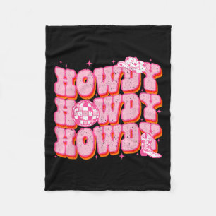 Howdy Southern Western Girl Country Rodeo Rosa Kuh Fleecedecke