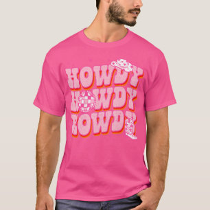 Howdy Southern Western Girl Country Rodeo Rosa Kuh T-Shirt