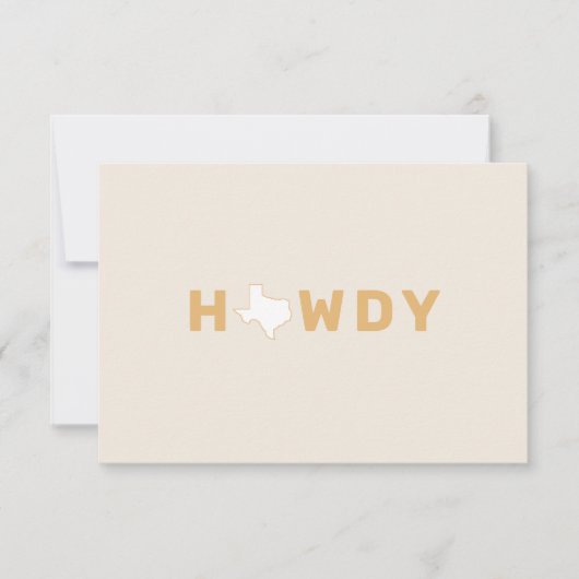 HOWDY Texas Blank Grußkarte Karte (Vorderseite)