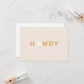 HOWDY Texas Blank Grußkarte Karte (Vorderseite/Rückseite Beispiel)