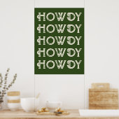 Howdy Typografy Western Wall Ranch Cabin Zuhause Poster (Küche)