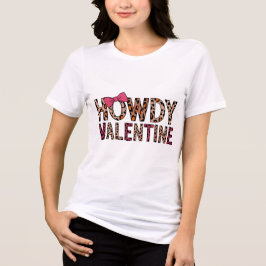Howdy Valentine Coquette Bow Cowgirl Tri-Blend Shirt