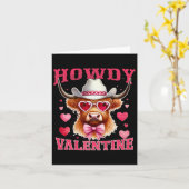 Howdy Valentine Cow Cowboy Valentine's Day Western Karte (Gelbe Blume)