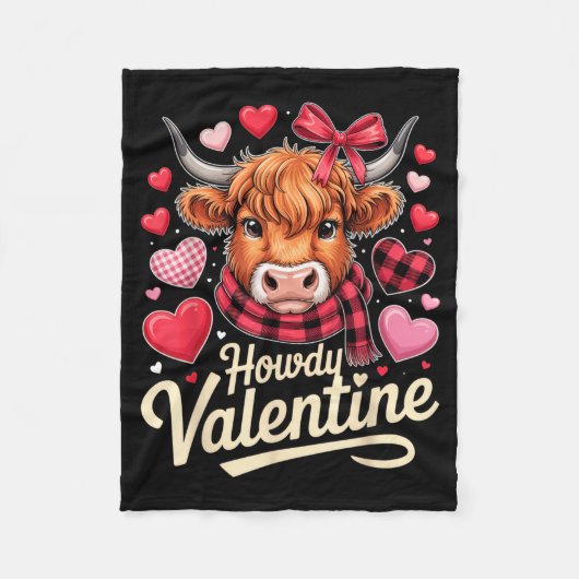 Howdy Valentine Cow Love Outfit For Couples And Af Fleecedecke (Vorderseite)