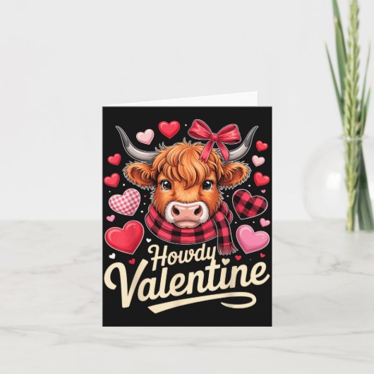 Howdy Valentine Cow Love Outfit For Couples And Af Karte (Vorderseite)