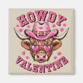 Howdy Valentine Cow Valentines Da&y Coquette Liebe Magnet (Vorne)
