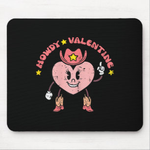 Howdy Valentine Cowgirl Herz Niedlich Girls Kinder Mousepad
